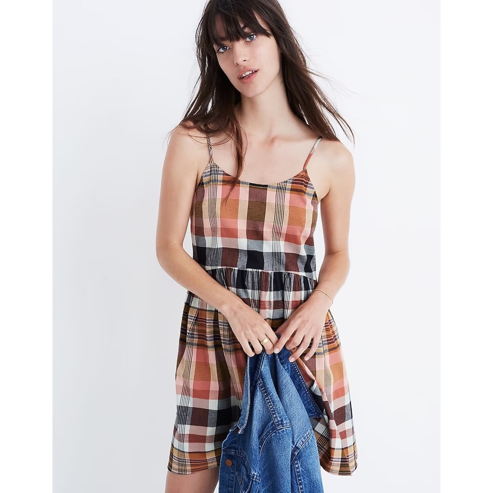 Madewell Plaid Babydoll Cami Dress